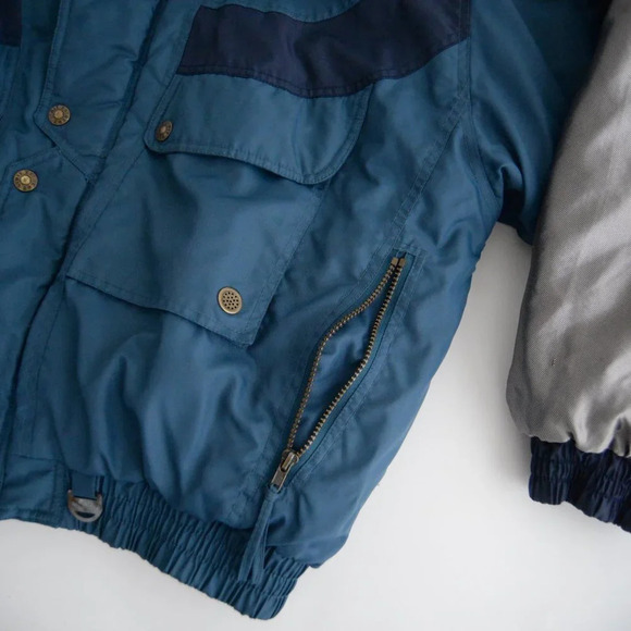Vintage Extreme Limit Teal and Navy Zip Up winter Jacket Coat XL - Picture 6 of 12